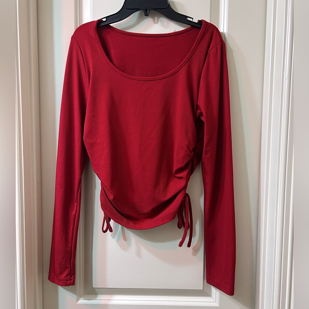 Red scrunched up shirt